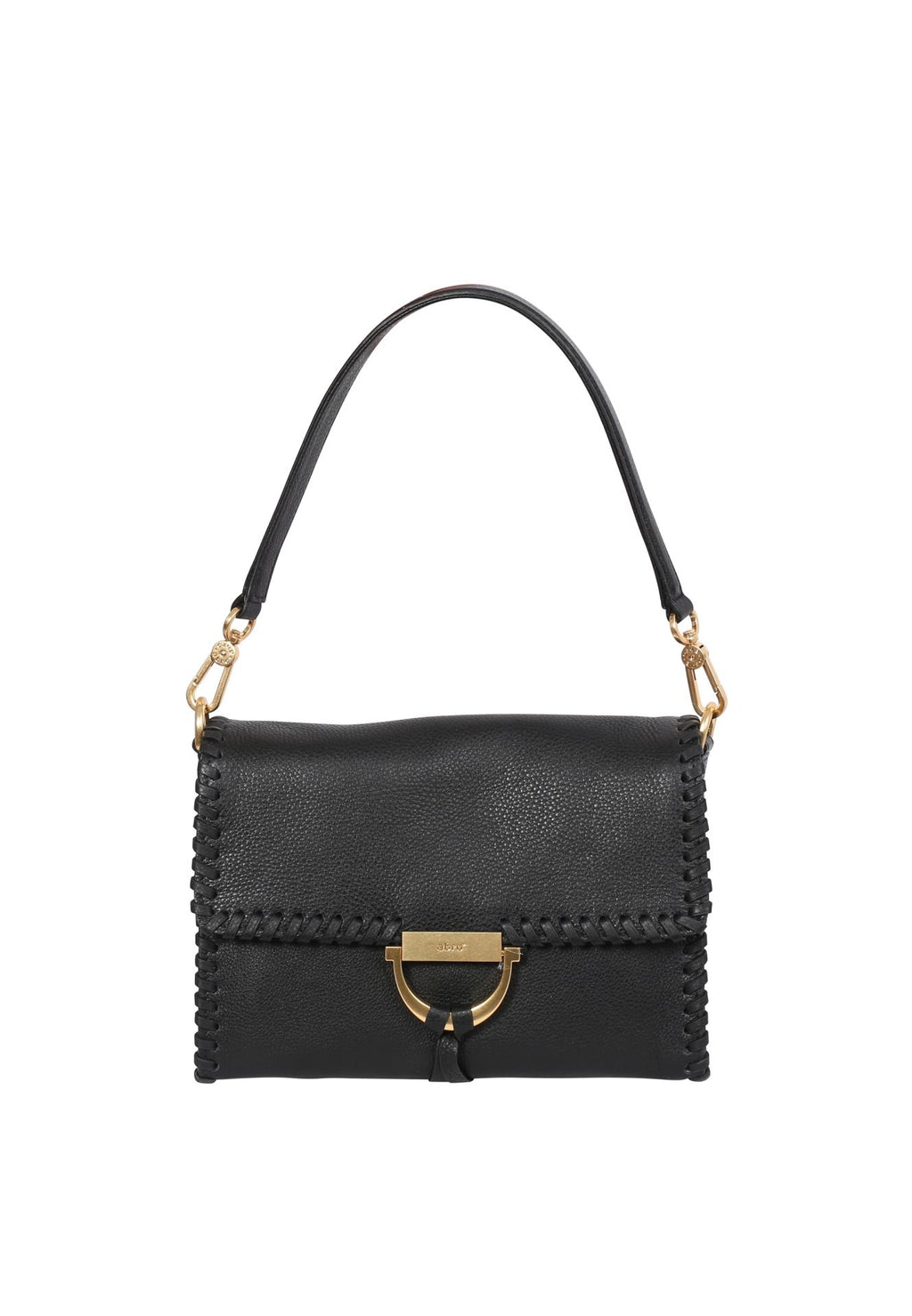 Shoulder Bag Temi Stitch Leather Dalia Black