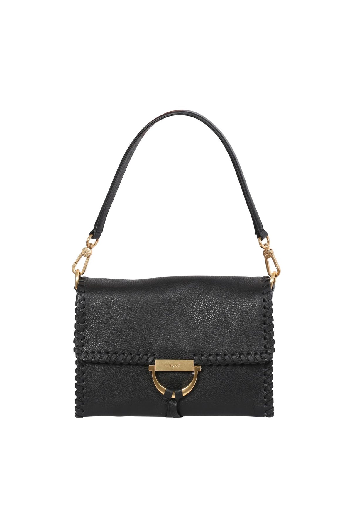 Shoulder Bag Temi Stitch Leather Dalia Black