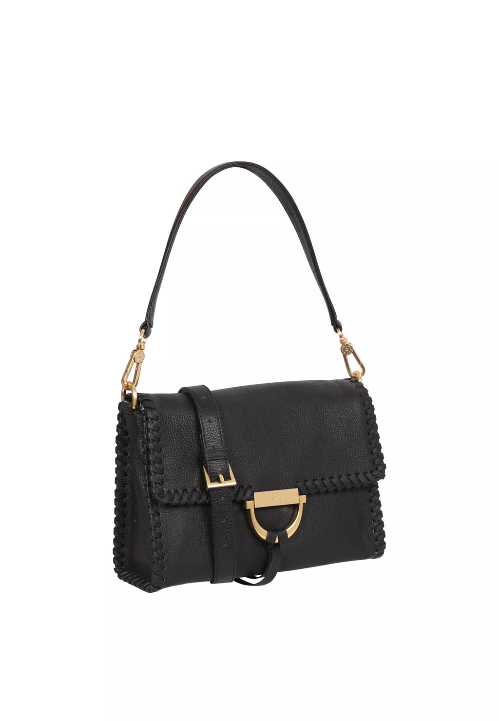 Shoulder Bag Temi Stitch Leather Dalia Black