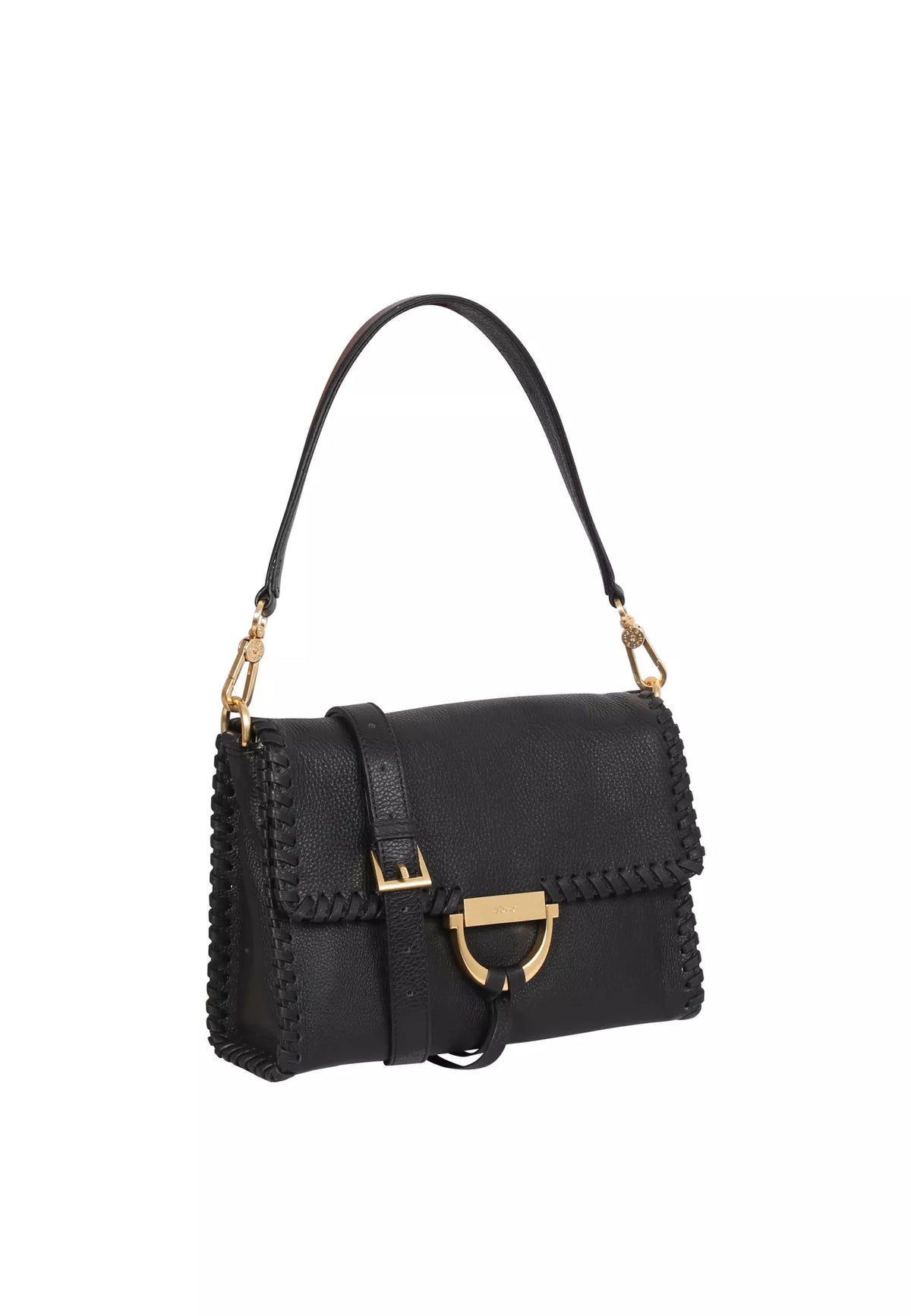 Shoulder Bag Temi Stitch Leather Dalia Black