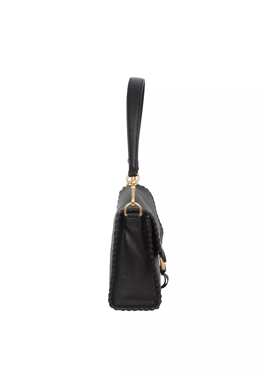 Shoulder Bag Temi Stitch Leather Dalia Black