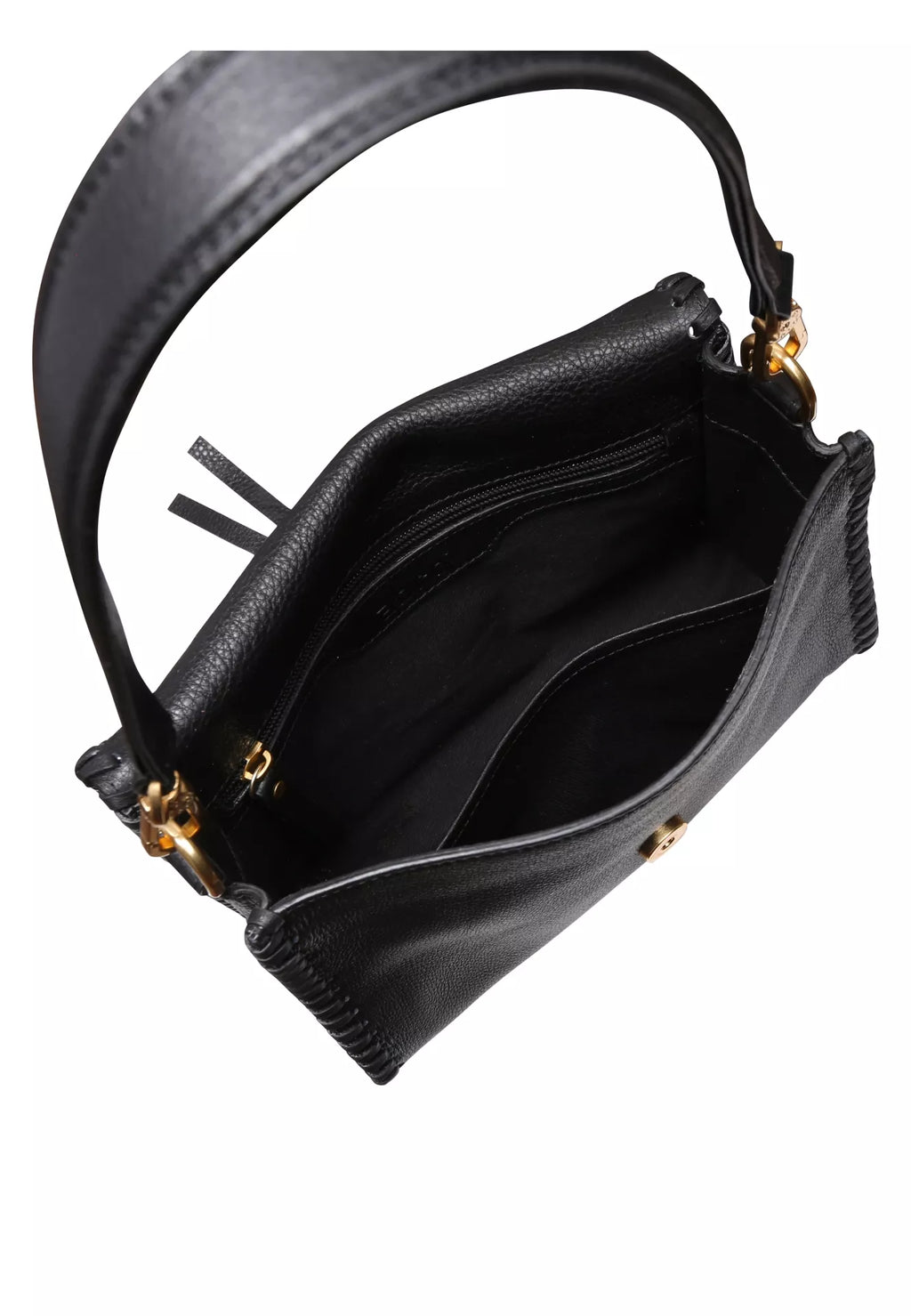 Shoulder Bag Temi Stitch Leather Dalia Black