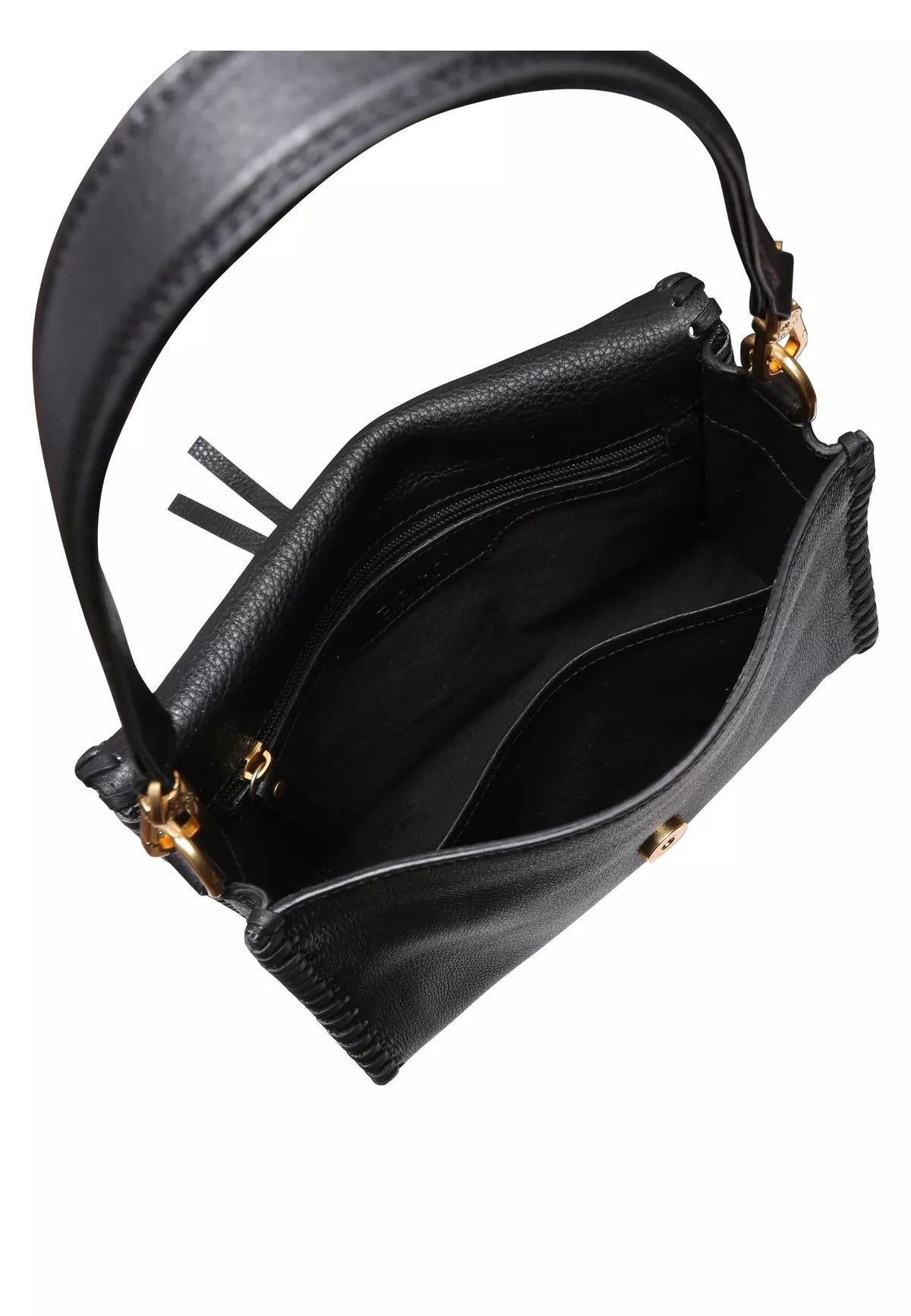Shoulder Bag Temi Stitch Leather Dalia Black