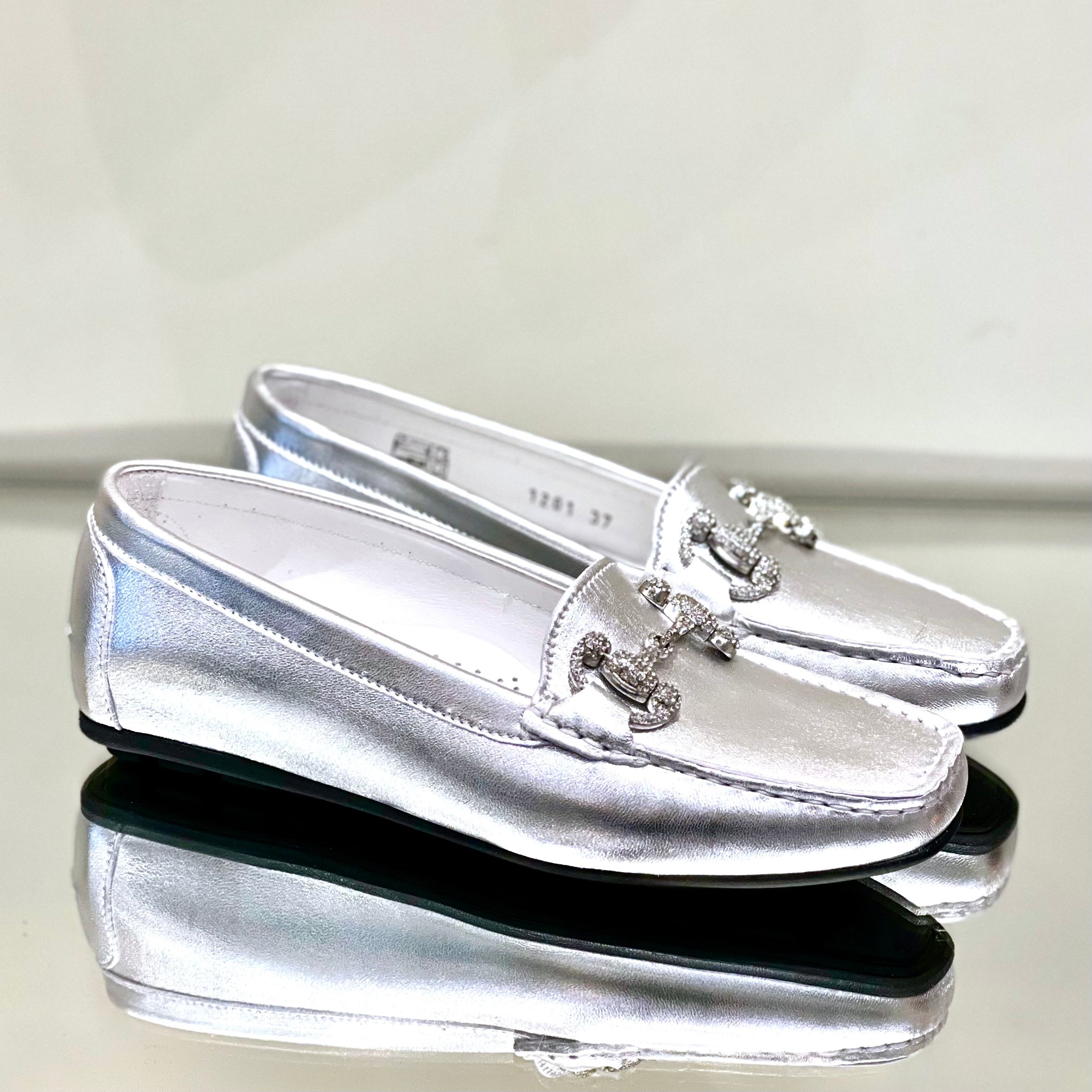 Silver best sale loafers uk